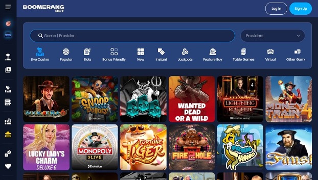 Startpagina van een betrouwbaar buitenlands casino